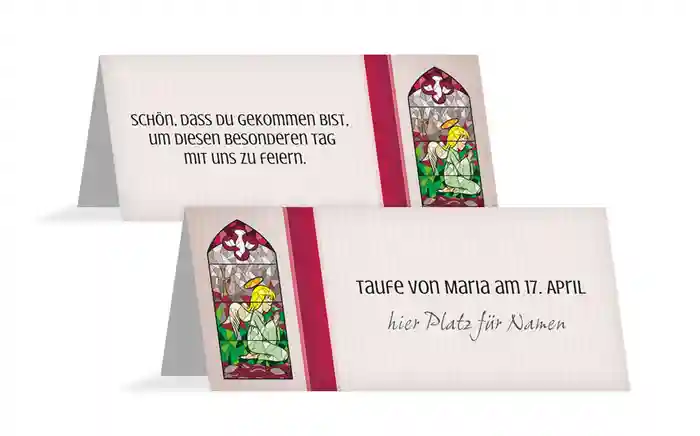 Tischkarte Kirchenfenster