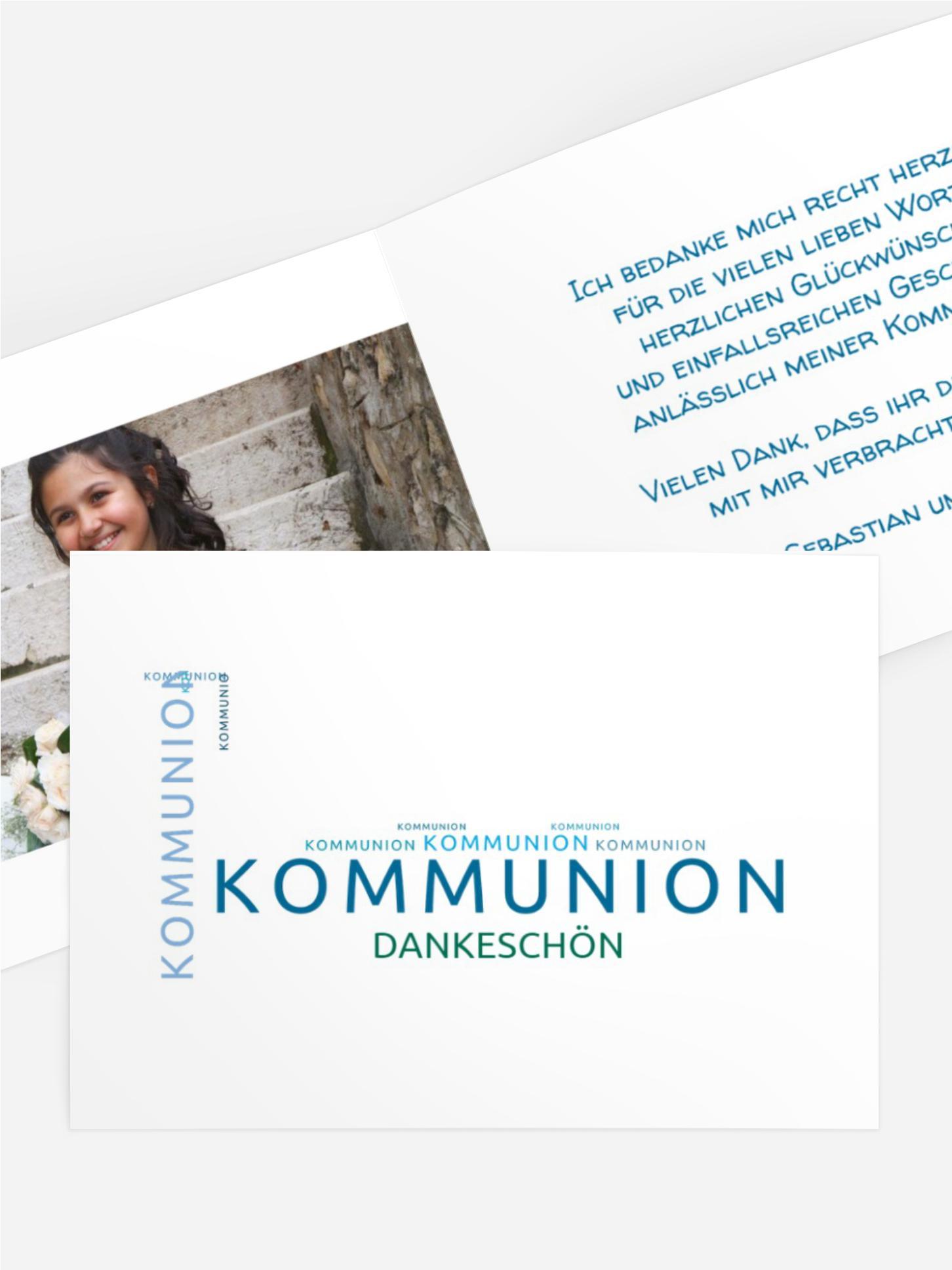Dankeskarte Kommunion Script