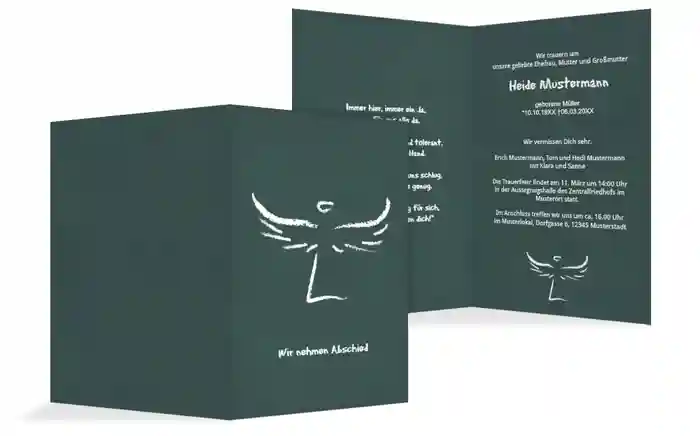 Trauerkarte heavenly wings hoch