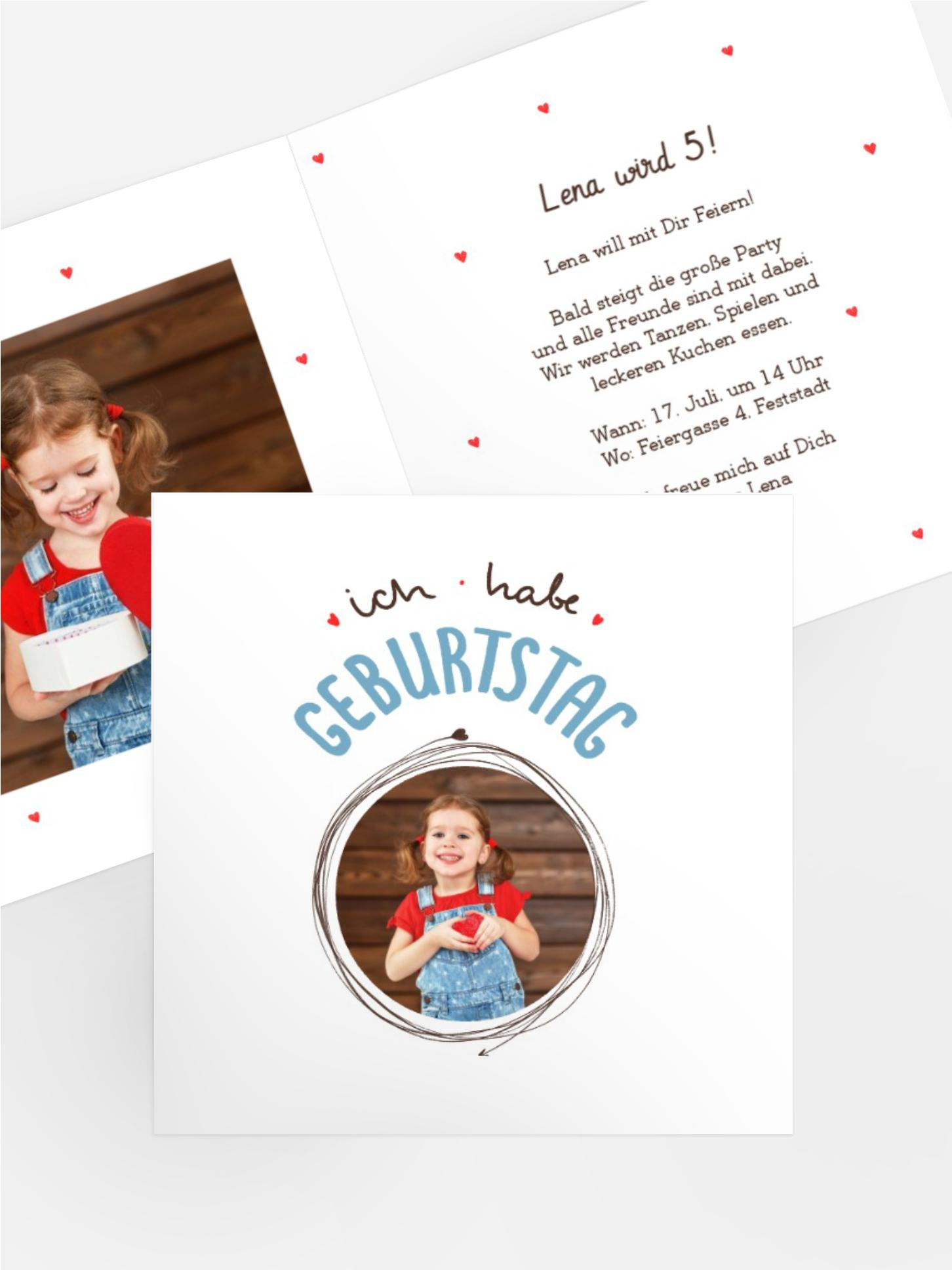 Kindergeburtstagseinladung Von ganzem Herzen