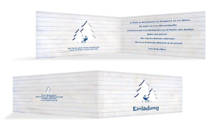 Einladungskarte Weihnachten Privat Elchenwald Einladungskarte Weihnachten Privat Elchenwald
