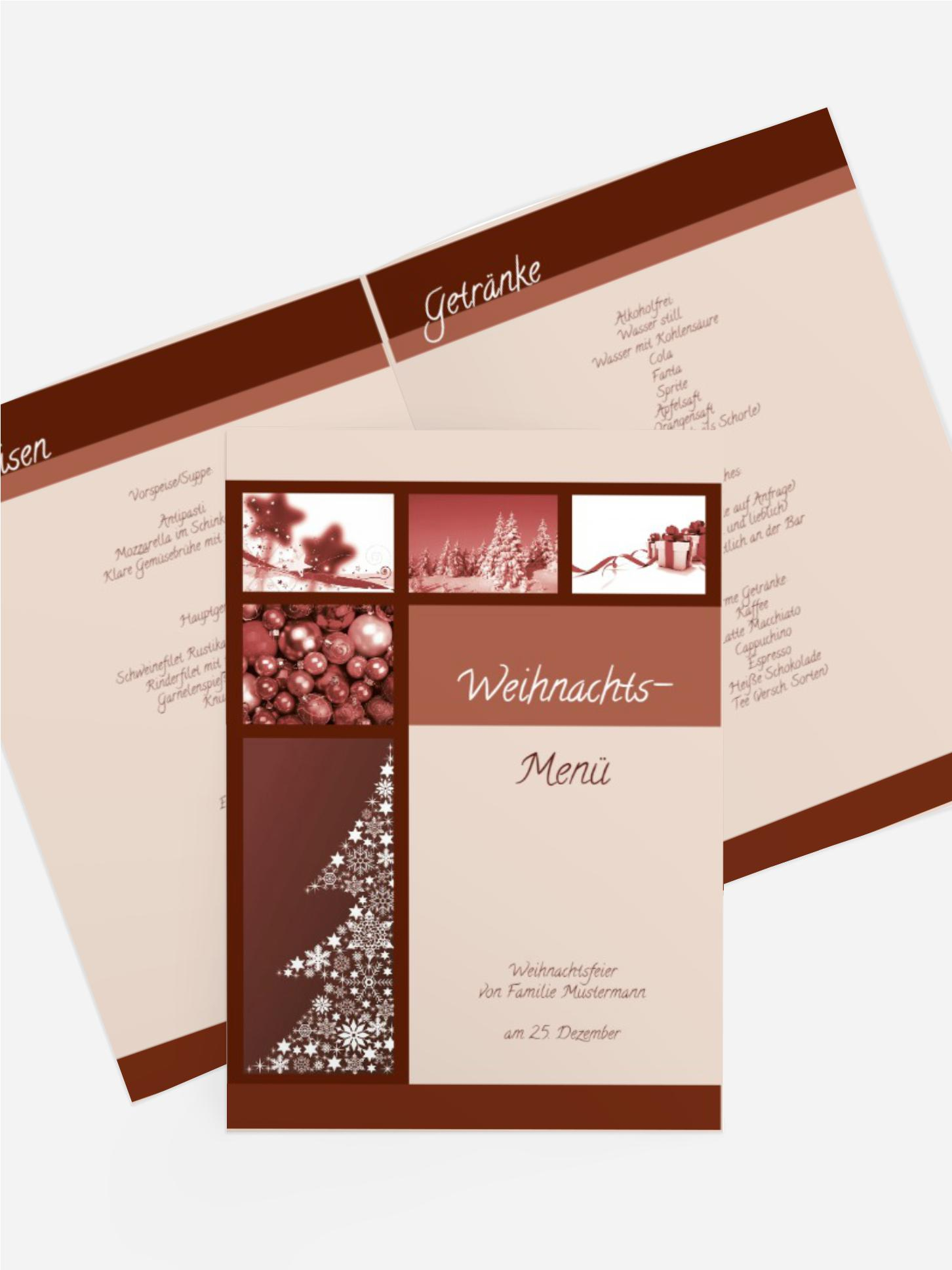 Weihnachtsmenükarte Classic