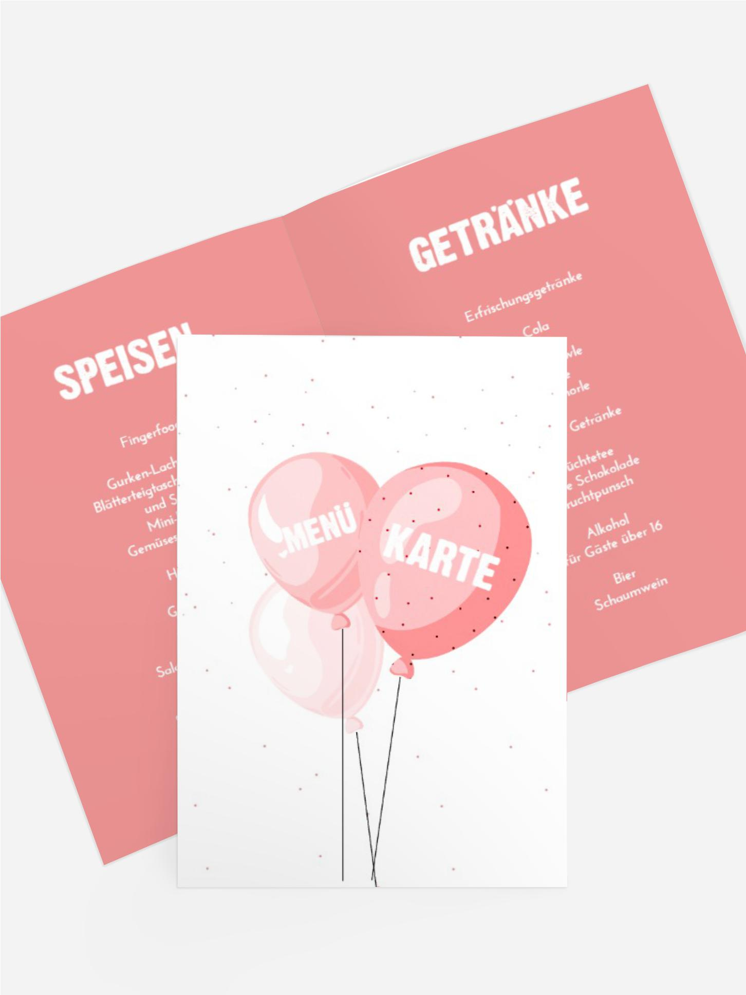 Menükarte Jugendliche Geburtstag Bälle willkommen!