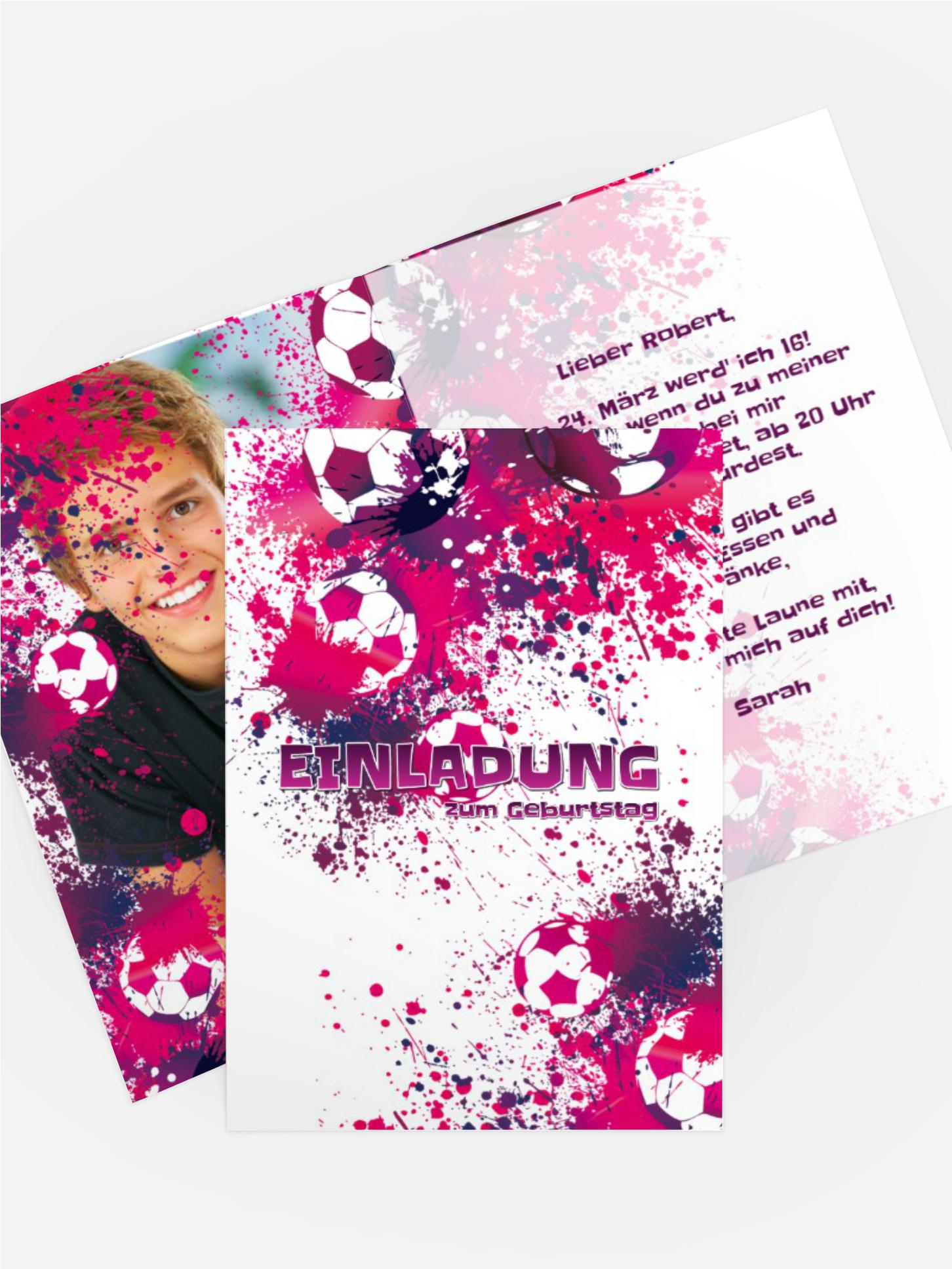 Einladung zum Geburtstag Fußballspiel Foto