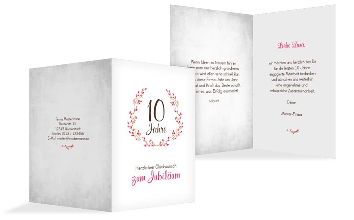 Karte zum Jubiläum Aquarell Kranz