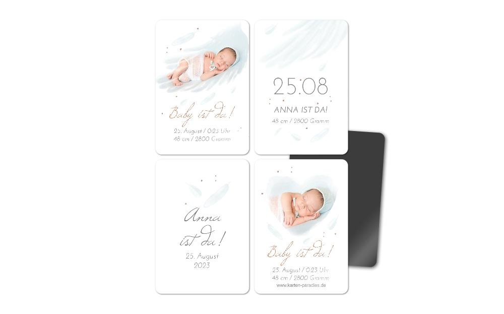 Fotomagnete zur Geburt Federhauch
