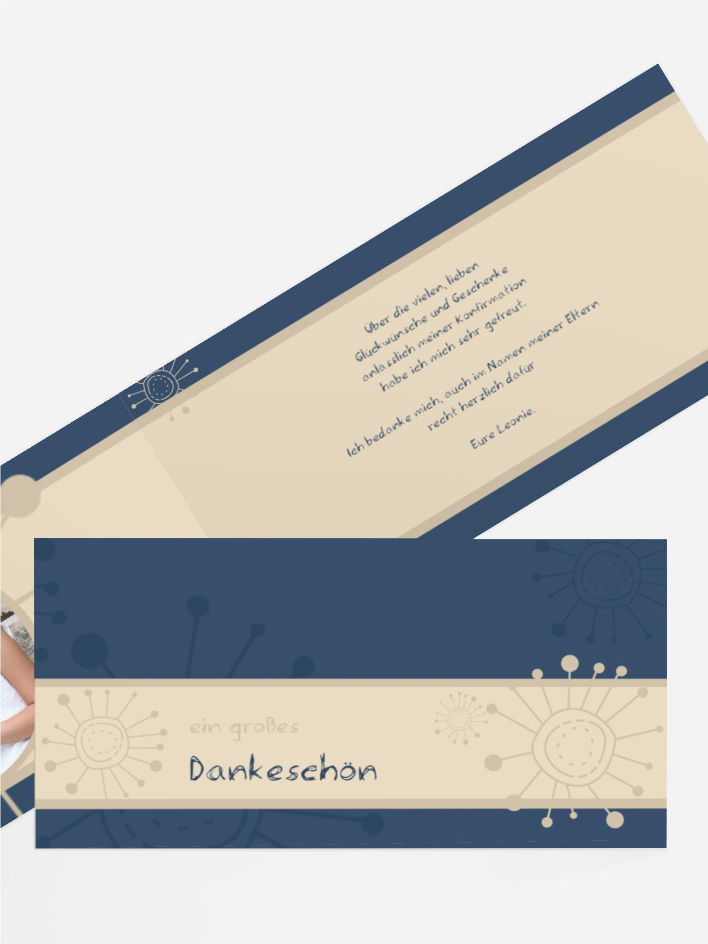 Dankeskarte Konfirmation Blumen