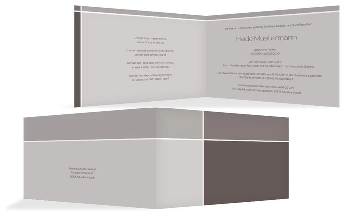 Trauerkarte discreet cross quer