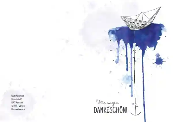 Taufe Danke Origamischiff