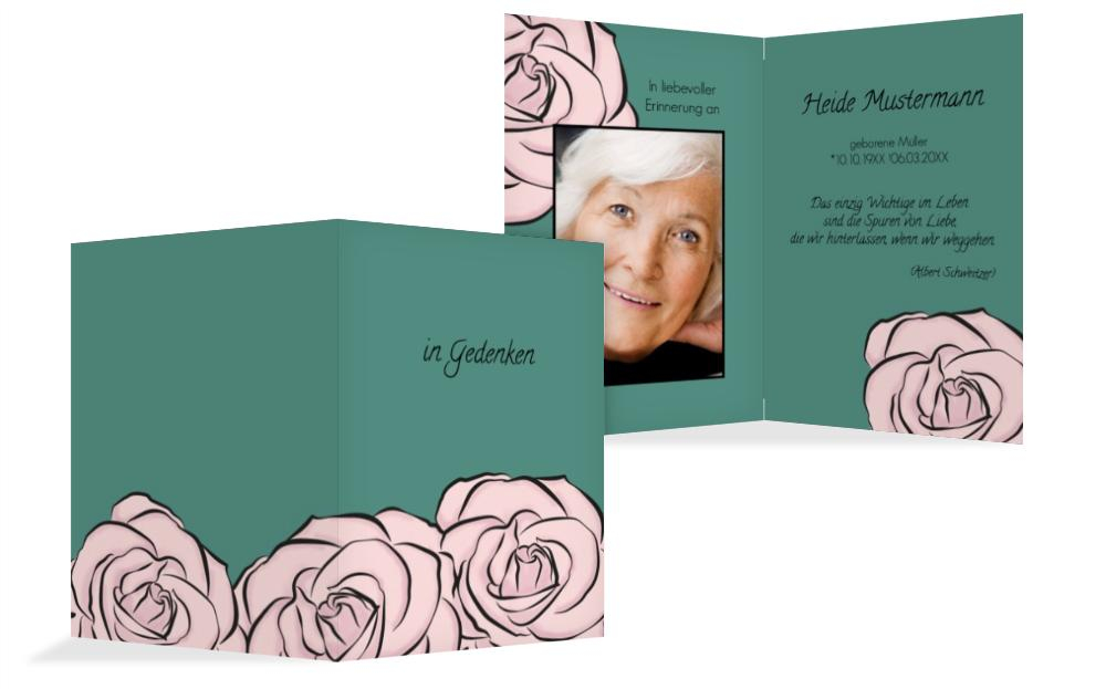 Sterbebildkarte Rosen Sterbebildkarte Rosen