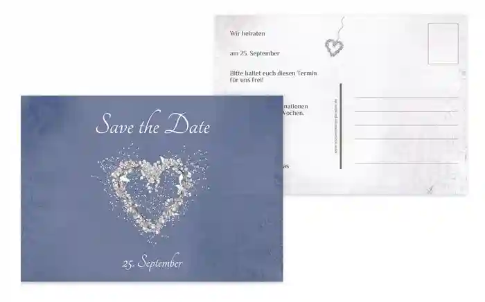 Save the Date glamour heart