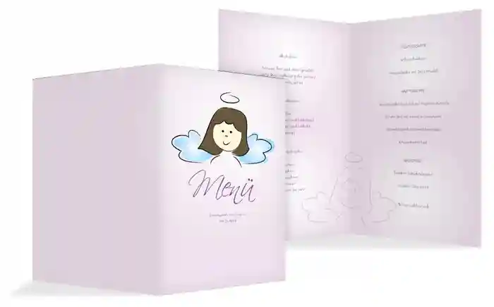 Menükarte Kommunion Engelchen Mädchen