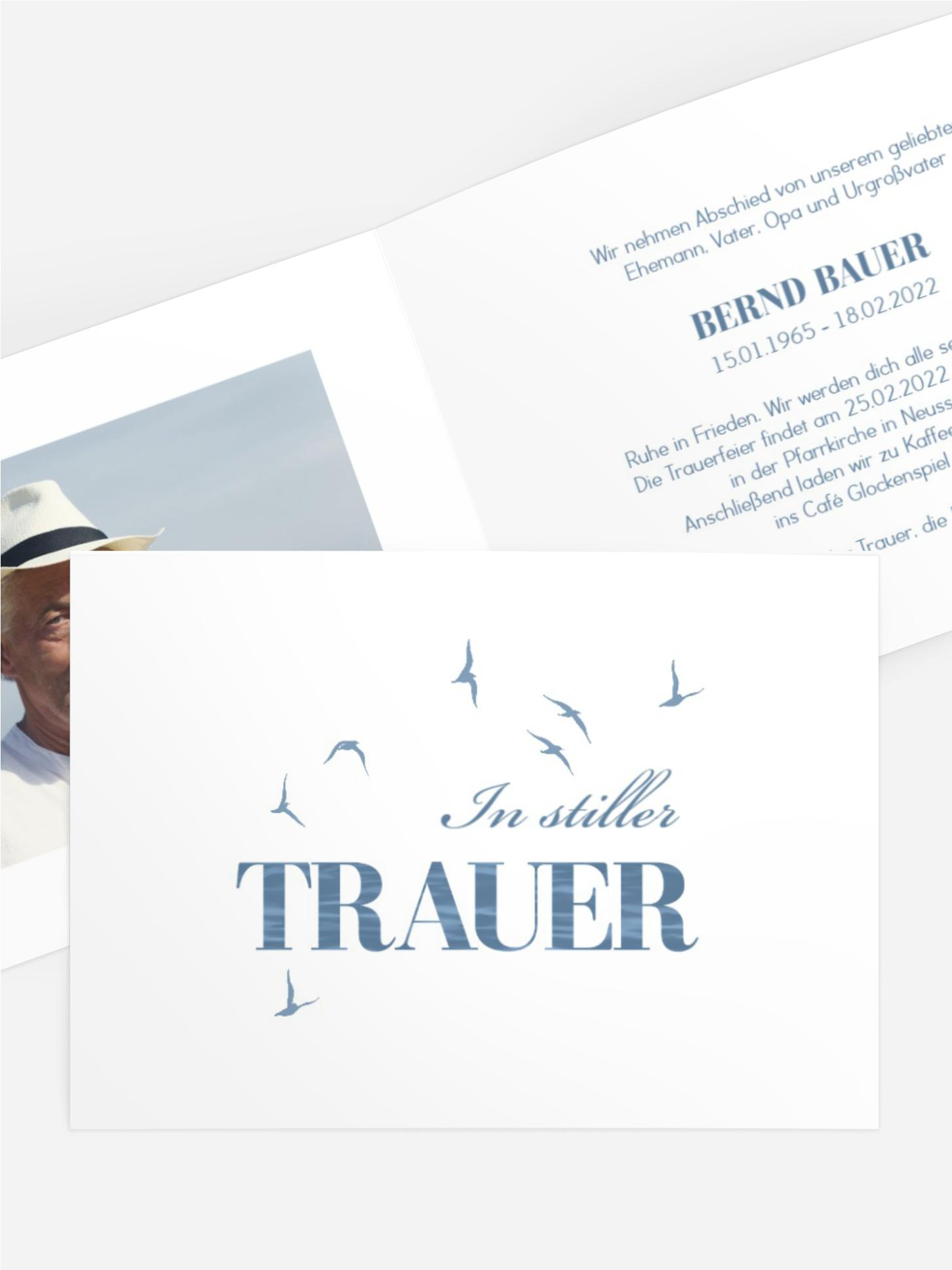 Karte zur Trauer Tiefe der Traurigkeit