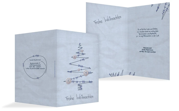 Grußkarte Weihnachten Privat Nahtbaum