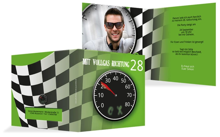 Einladungskarte Geburtstag Vollgas