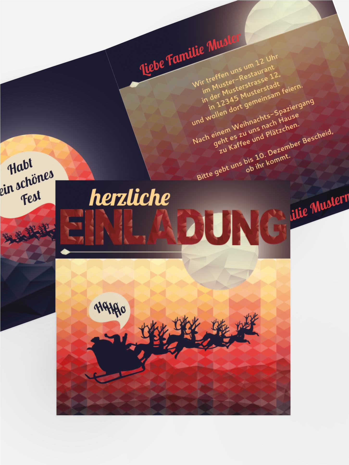 Weihnachtseinladung Hohoho