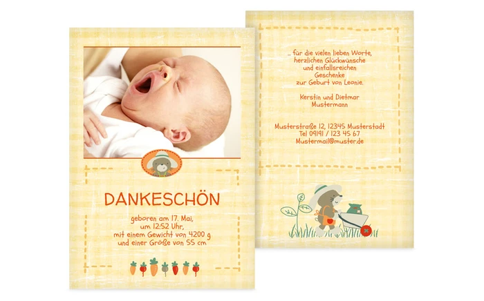 Geburt Dankeskarte Paper