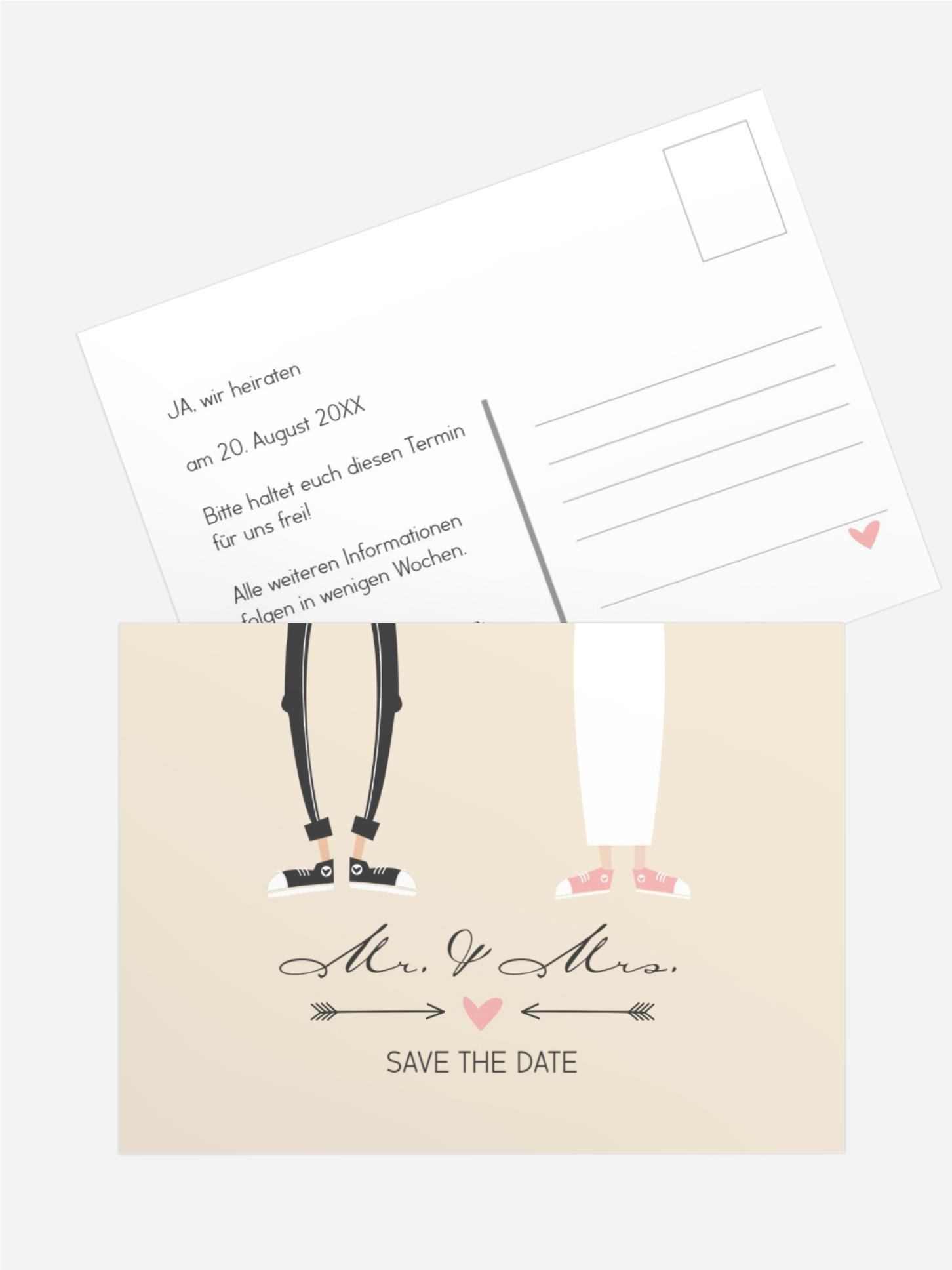 Save the Date Karte zur Hochzeit Pärchen