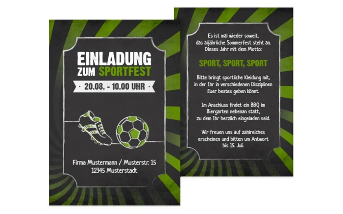 Einladung Sommerfest Retro Sport