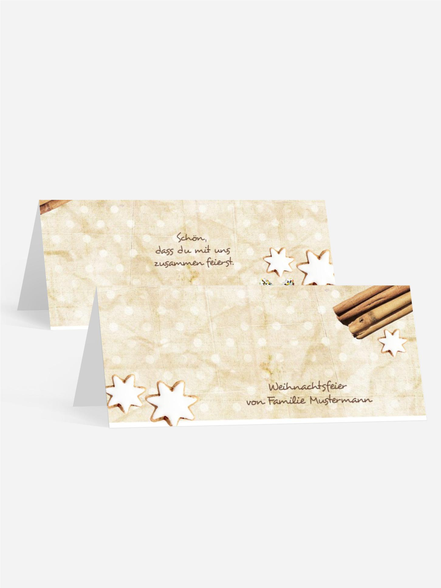 Weihnachts Tischkarte Plätzchentisch