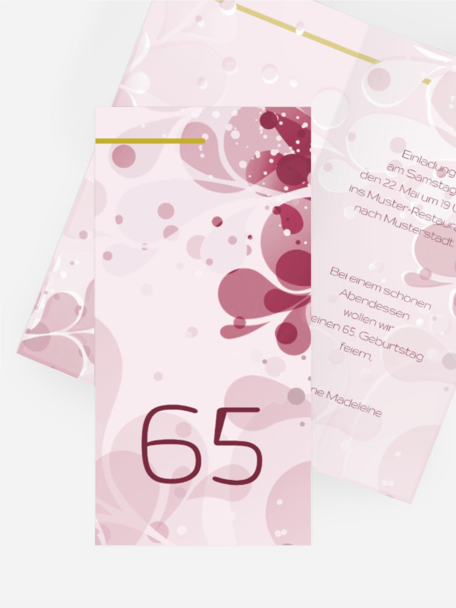 Geburtstagskarte Einladung Floral 65 Geburtstagskarte Einladung Floral 65