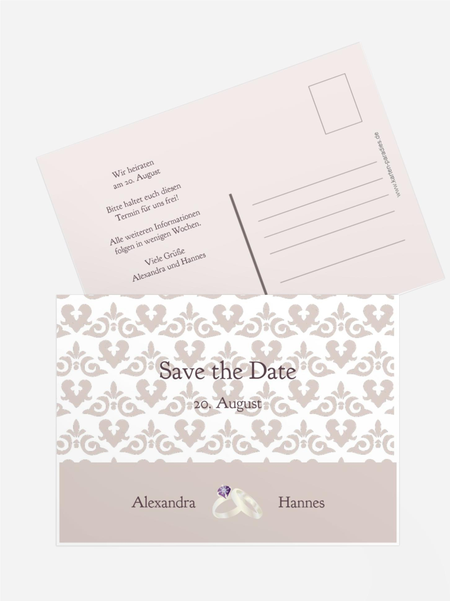 Save the Date Ornament mit Herz