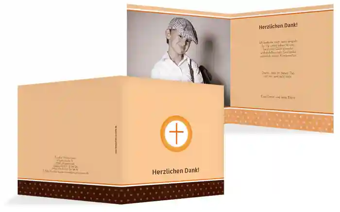 Konfirmation Dankeskarte Kreuzhostie