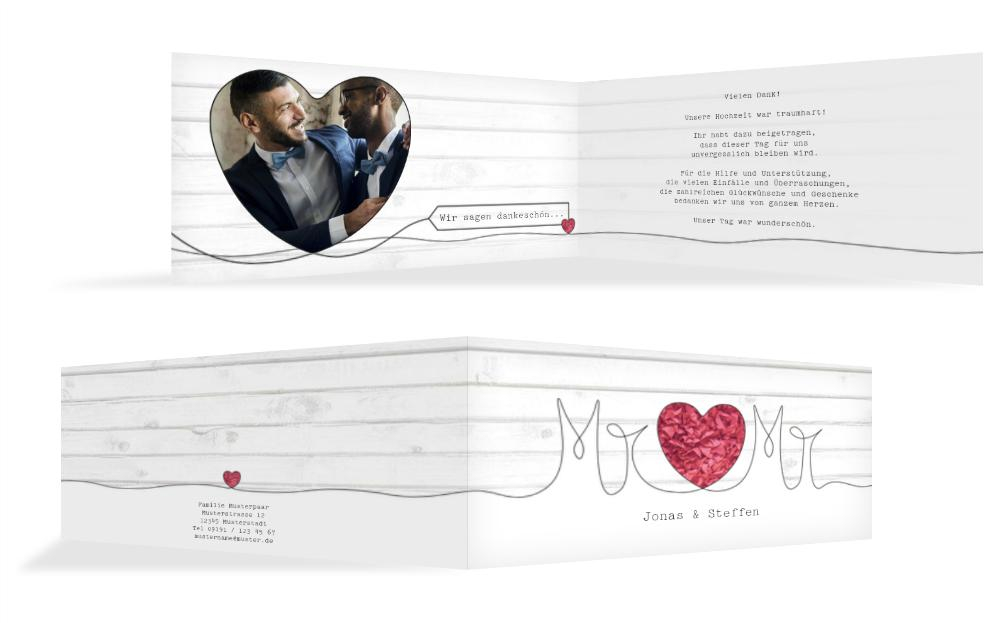 Hochzeit Dankeskarte Mr+Mr Hochzeit Dankeskarte Mr+Mr
