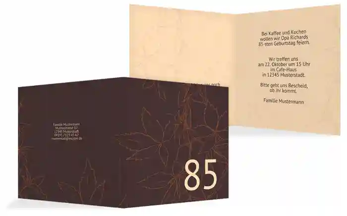 Geburtstagseinladung Herbst 85