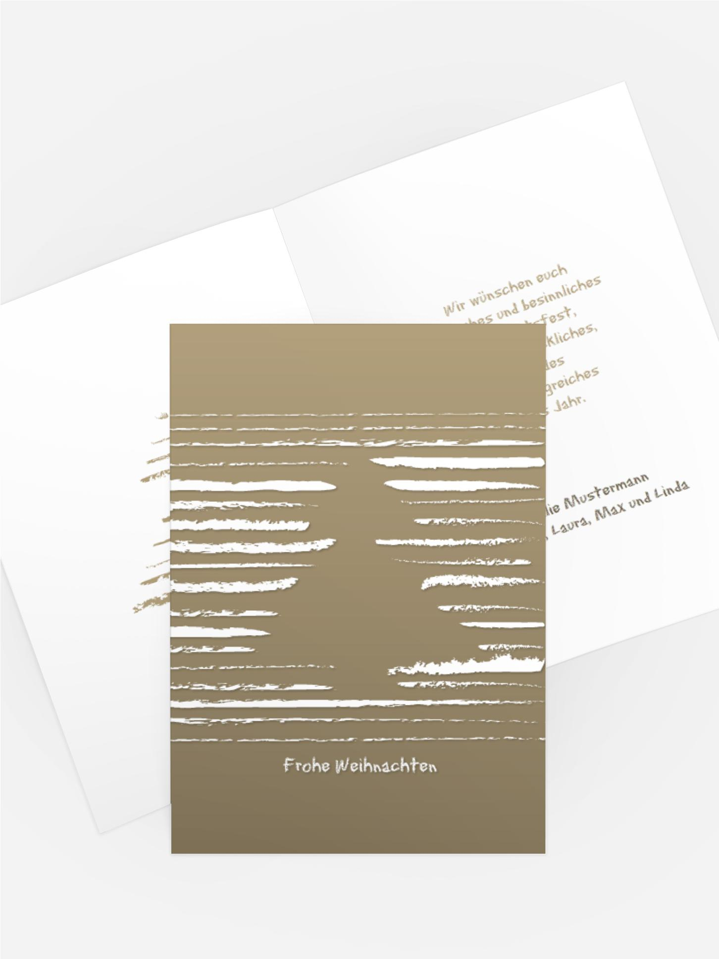 Weihnachts Grußkarte privat Kreidentanne
