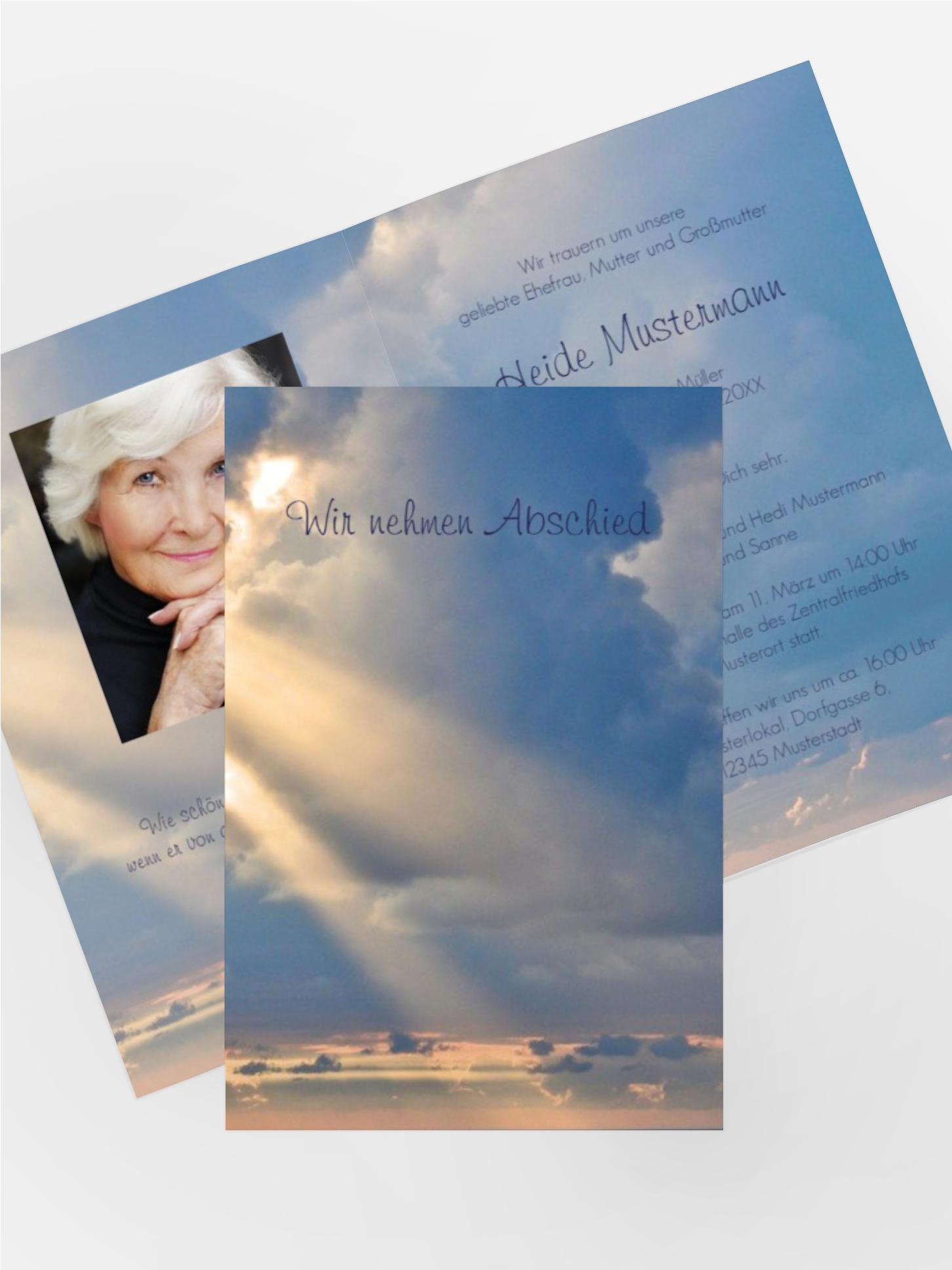 Trauerkarte Himmel hoch