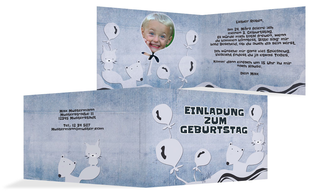 Geburtstagseinladung Tierchen Foto