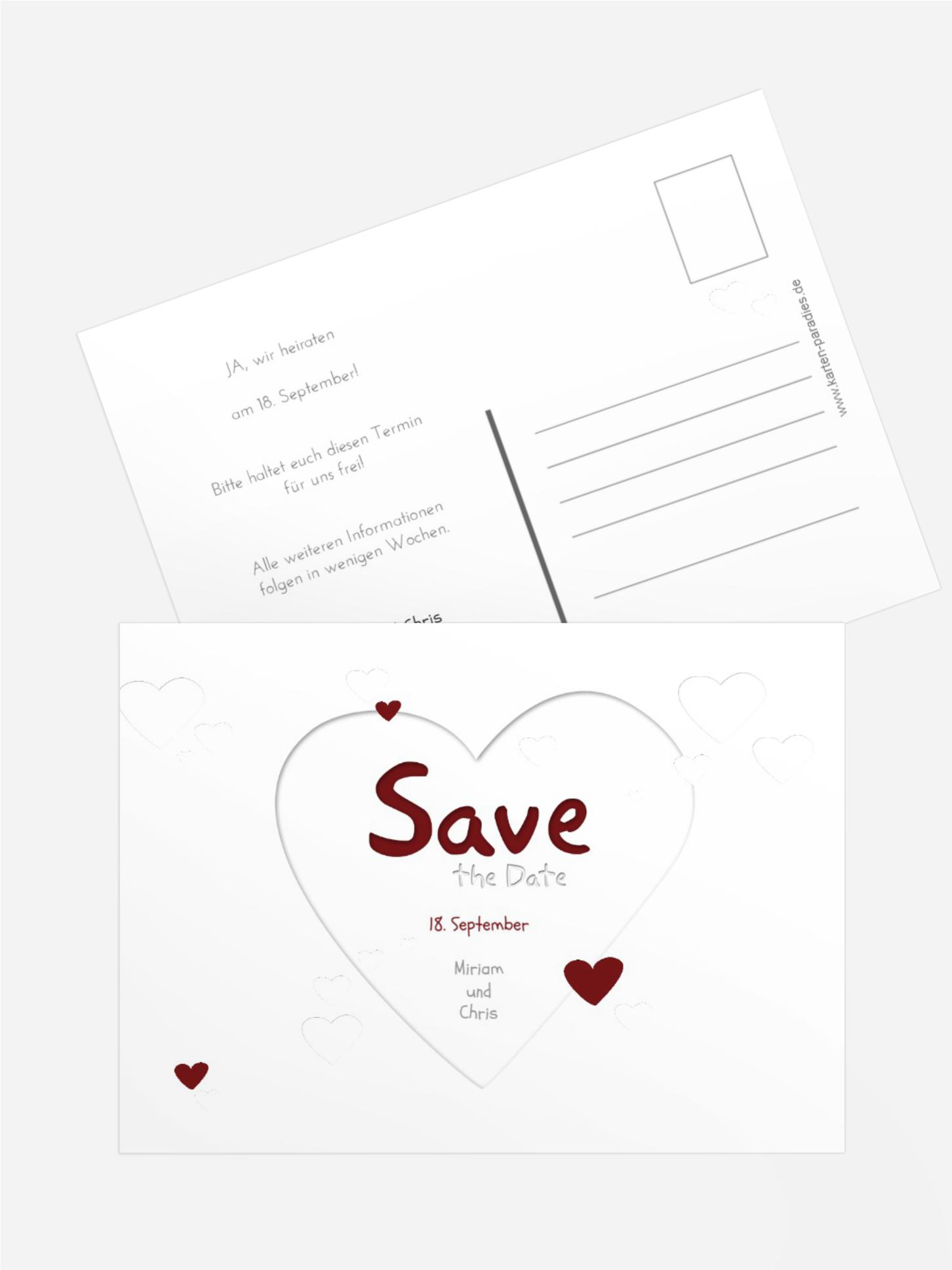 Save the Date Herzform