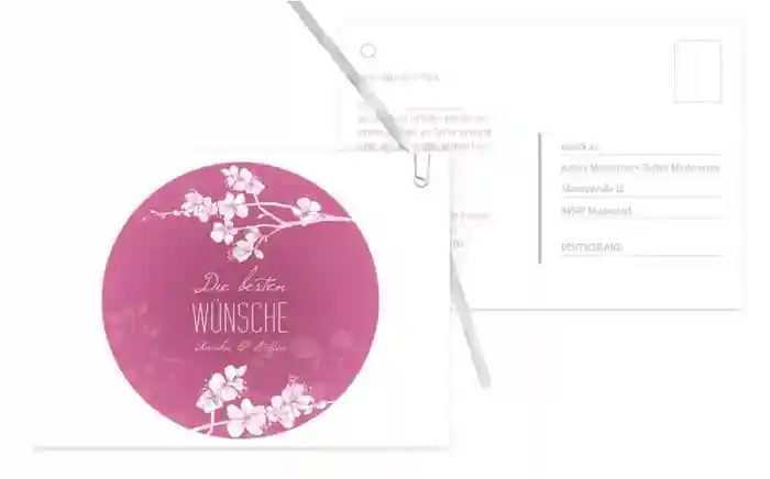 Ballonkarte Vintage Cherry Blossom