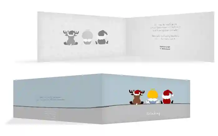 Einladungskarte geschäftlich Trio