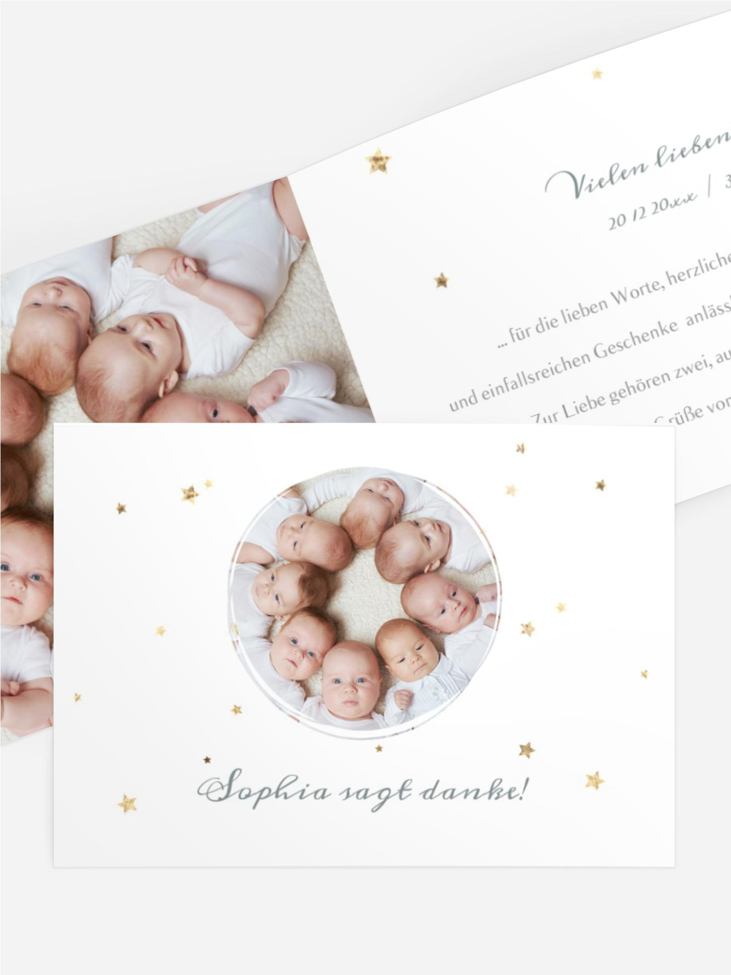 Baby Dankeskarte Glückskreis