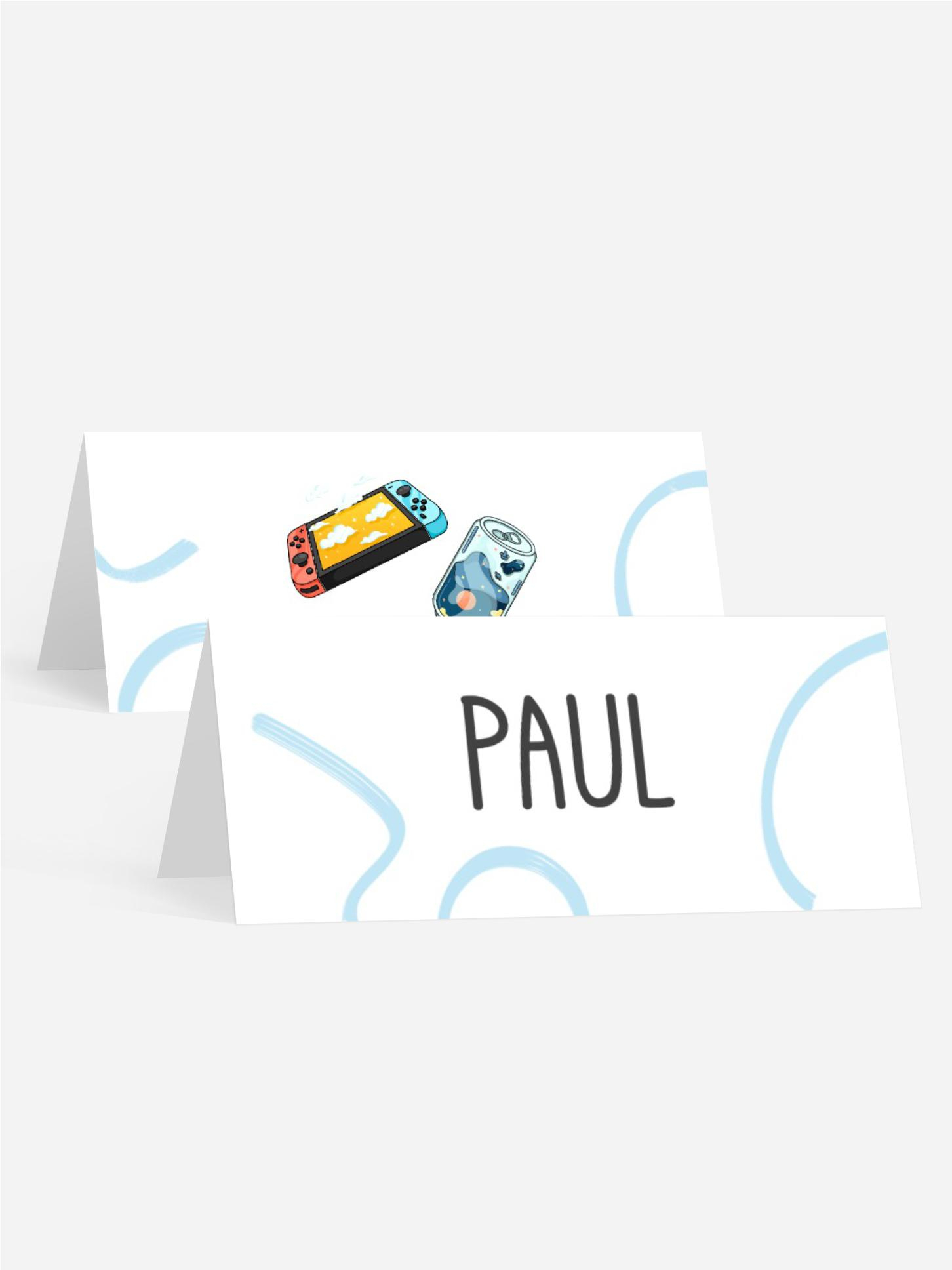 Tischkarte Jugendliche Geburtstag Cooles Set