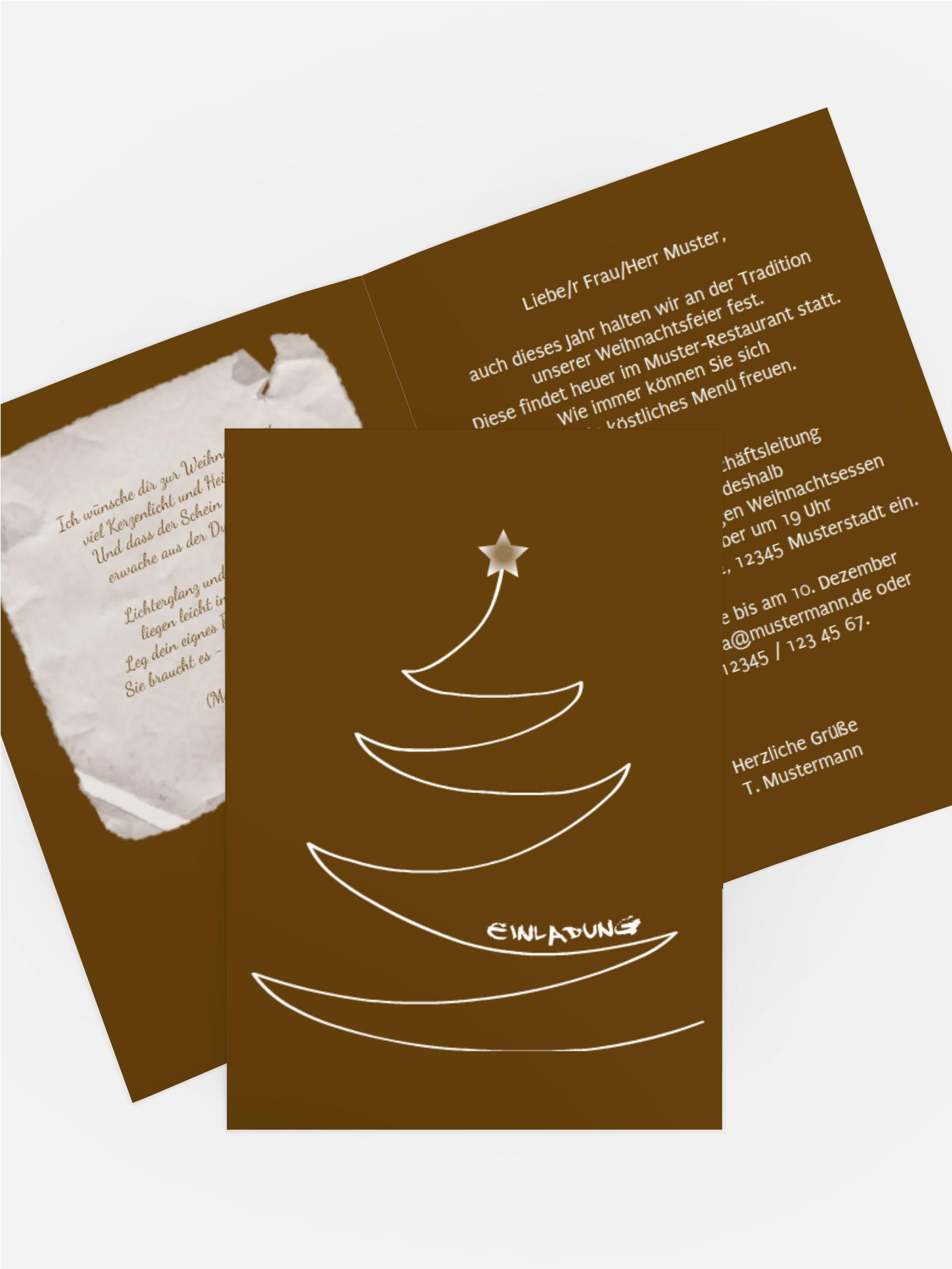 Einladung zur Weihnachtsfeier Geschäftlich Schriftbaum