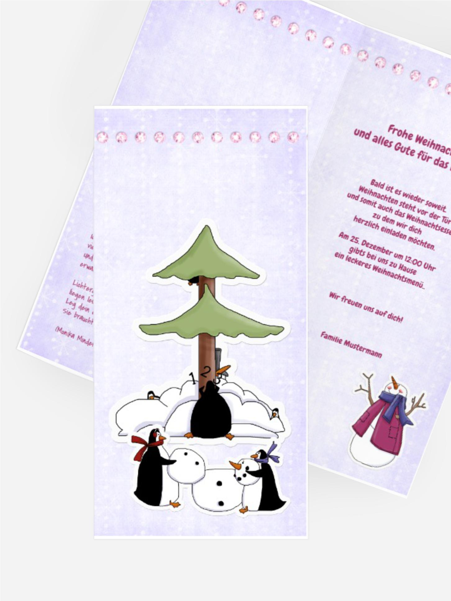 Weihnachtseinladung Privat Comic