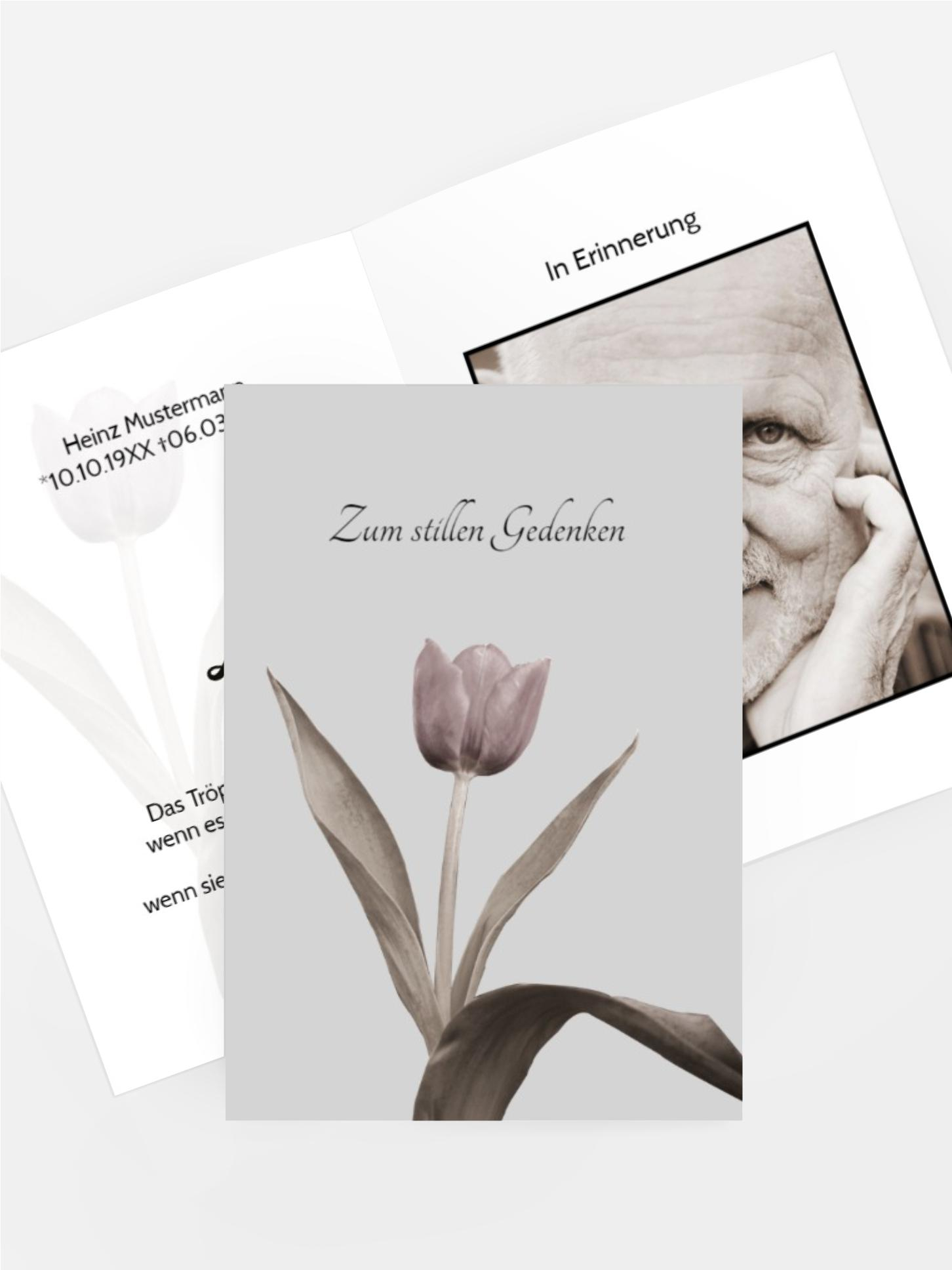 Sterbebildkarte Tulpe