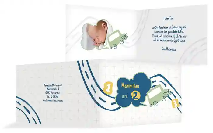 Geburtstagseinladung Lebensstraße Foto