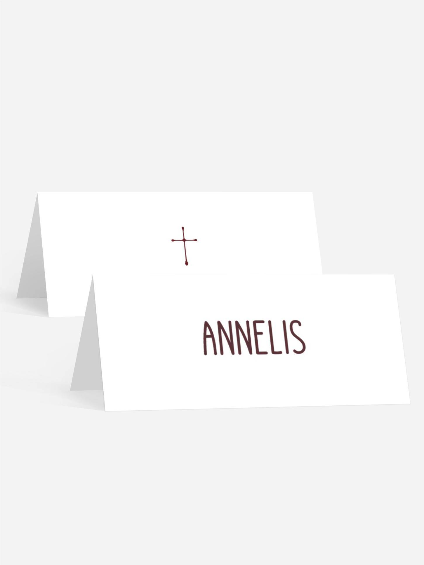 Tischkarte Taufe Schriftart Tandem