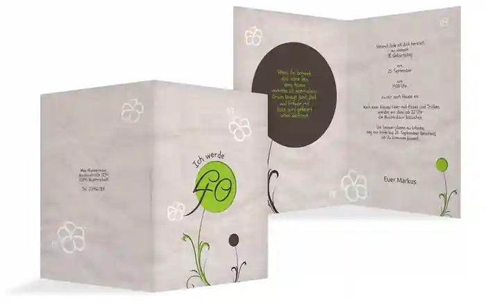 Geburtstagseinladungskarte Fantasyflower 40