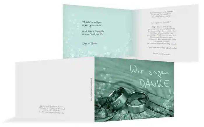 Dankeskarte Hochzeit Eheringe 2