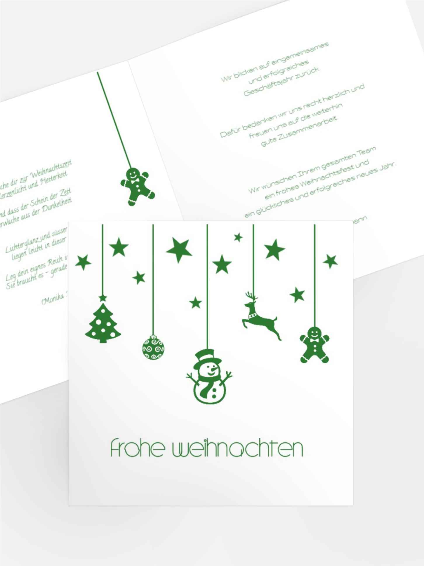 Grußkarte zu Weihnachten Geschäftlich Schmuckelemente