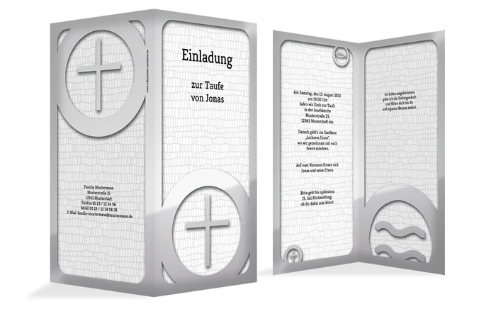 Einladungskarte Taufe Taufsymbolrahmen
