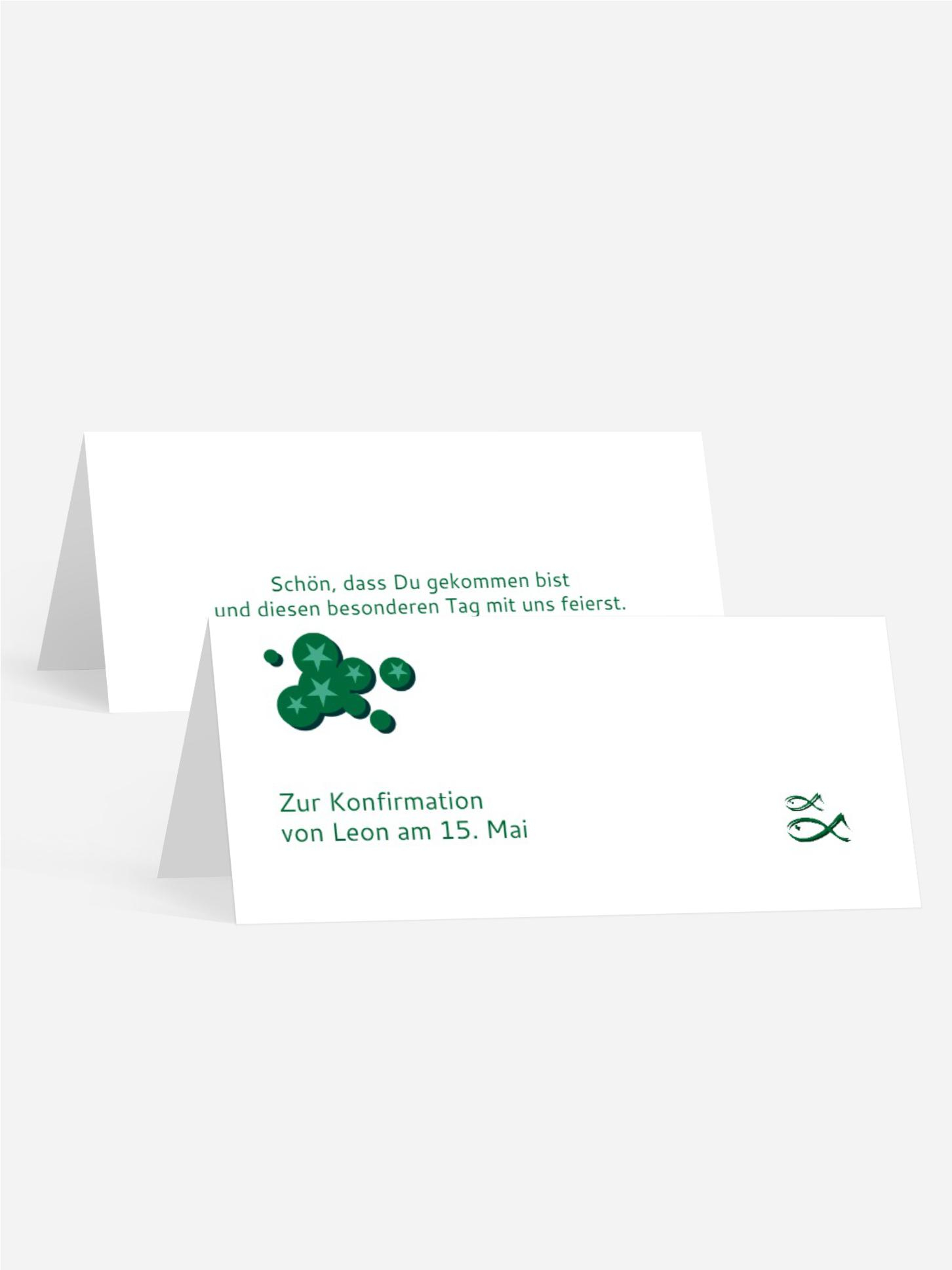 Tischkarte Konfirmation Star