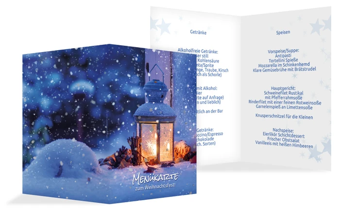 Menükarte Weihnachten Laterne