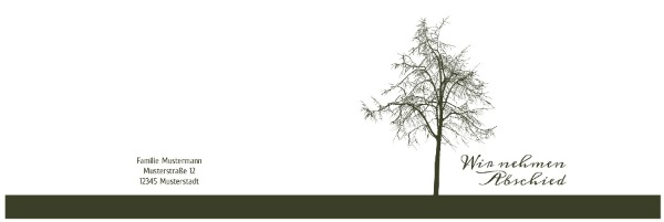 Trauerkarte Tree quer