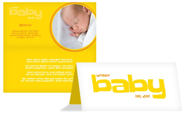 Geburtskarte Baby ist da